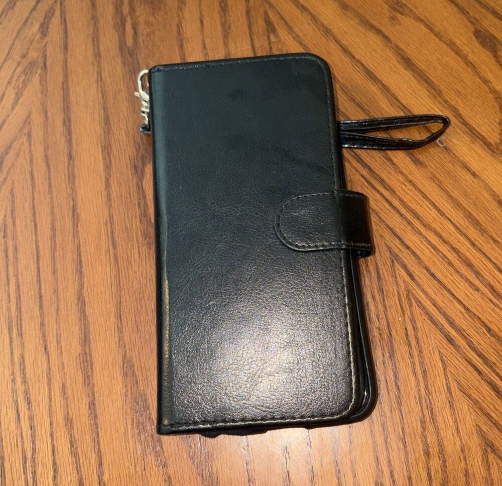Leather Wallet Folio Case for iPhone 6 Plus / 6s Plus 5.5" Black